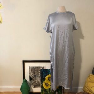 ZARA Silver Caftan Dress NWT